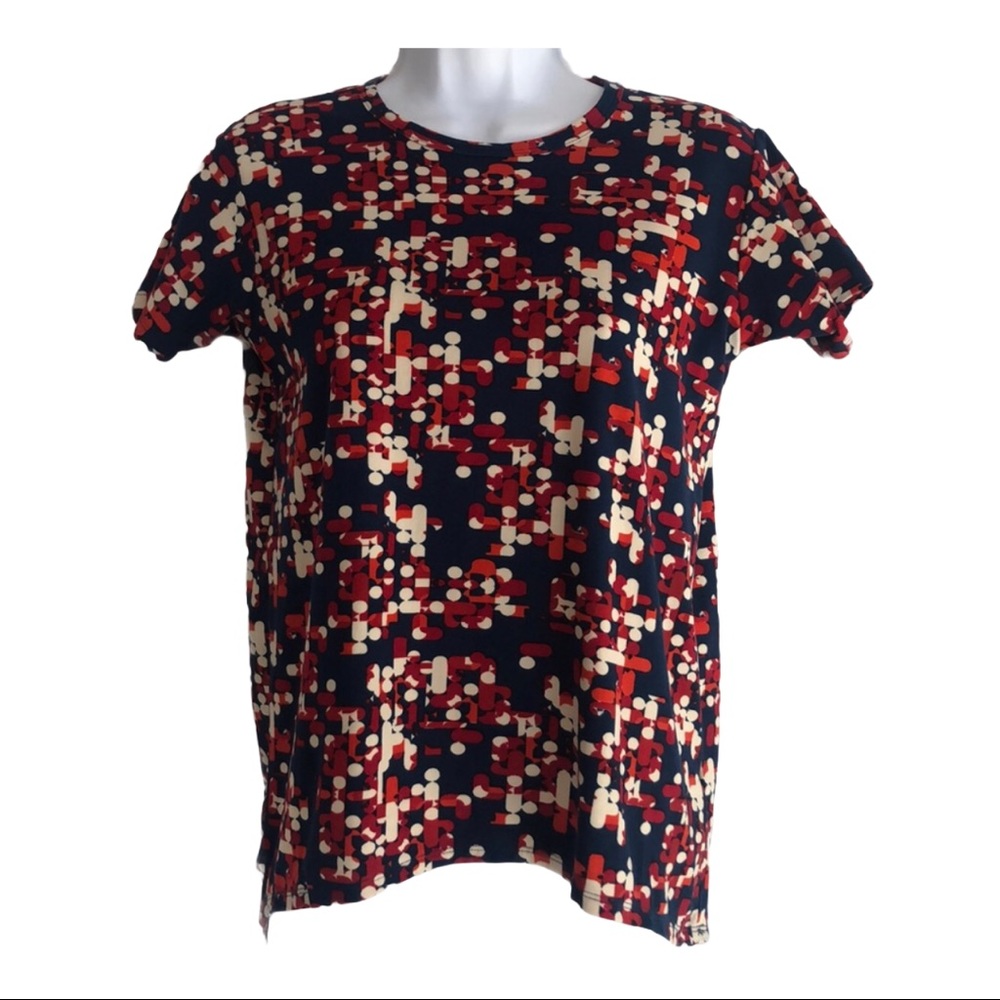 LulaRoe blue red orange‎ ivory Tshirt